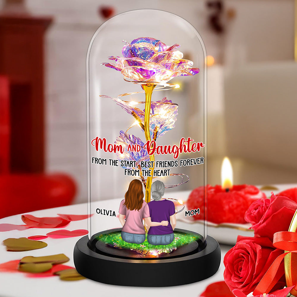 Mother And Daughters - Personalized Sparkly Rose