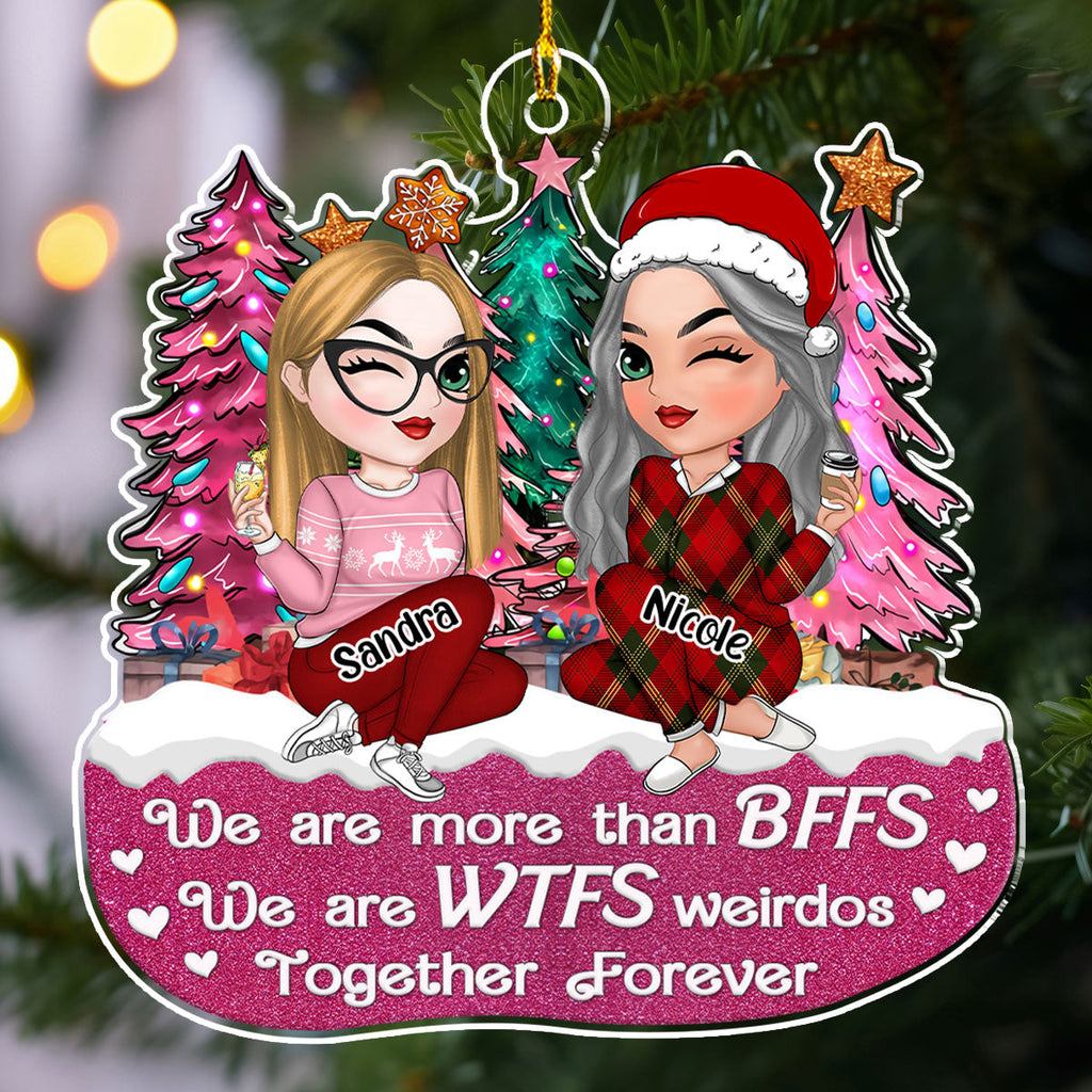 Custom Friendship Christmas Ornament, Best Friend Gift •  We Are More Than BFFS - Personalized Acrylic Ornament