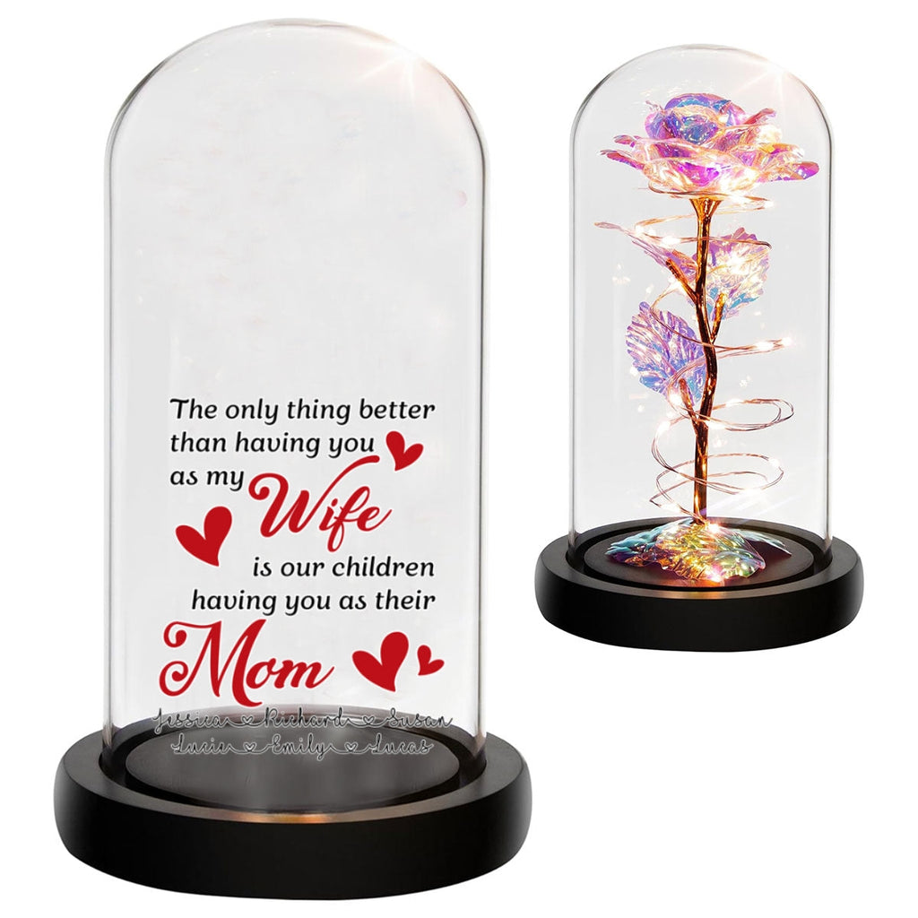 Having You As My Wife - Personalized Sparkly Rose