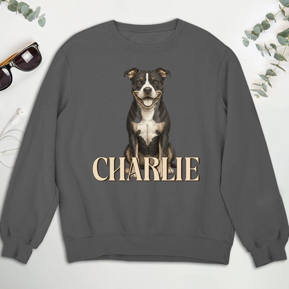 Custom Christmas & Birthday Keepsake Gift • Realistic Dog Dad - Personalized Shirt - Sweatshirt
