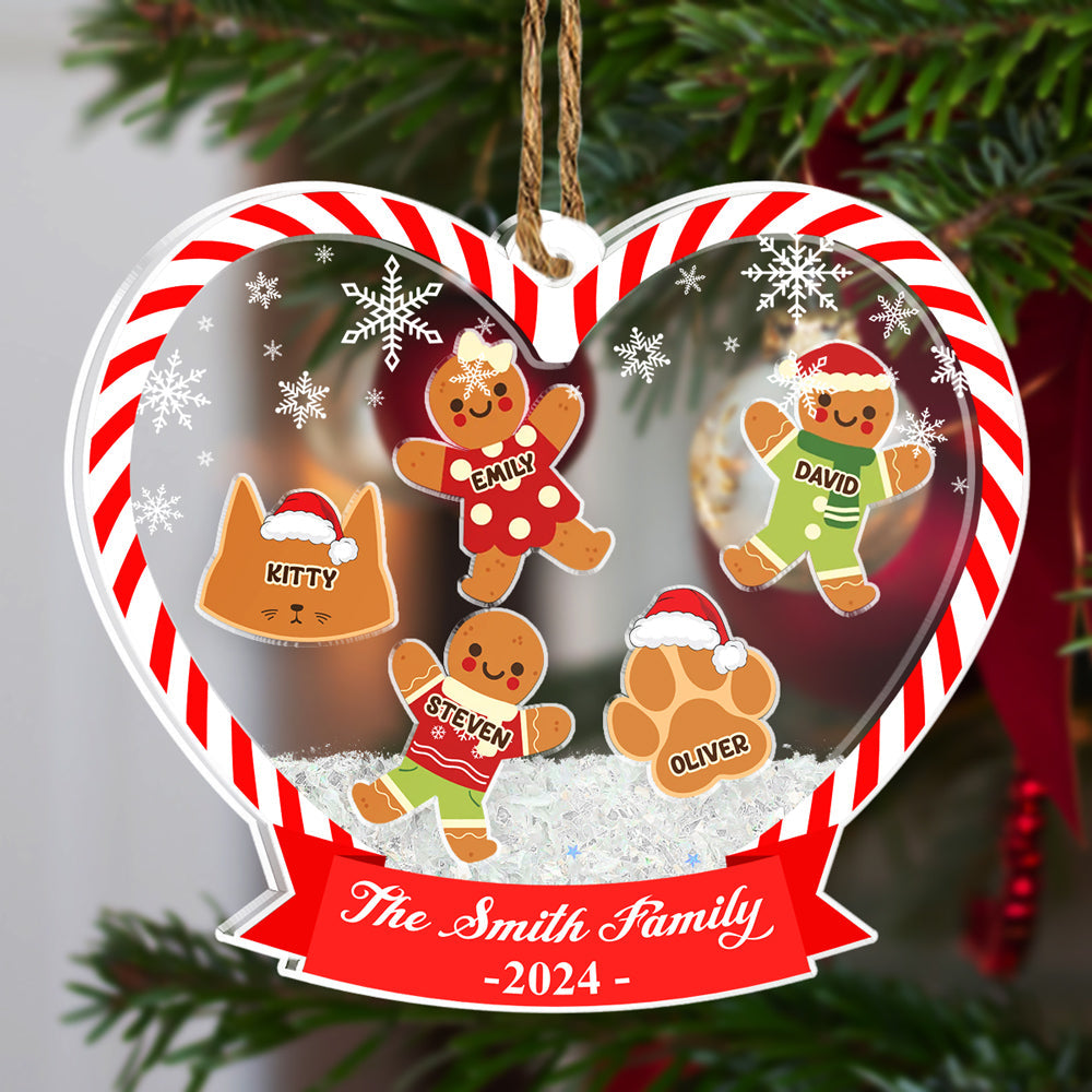 Custom Family Ornament, Christmas Gift for Family Members •  Cookie Family - Personalized Acrylic Shaker Ornament
