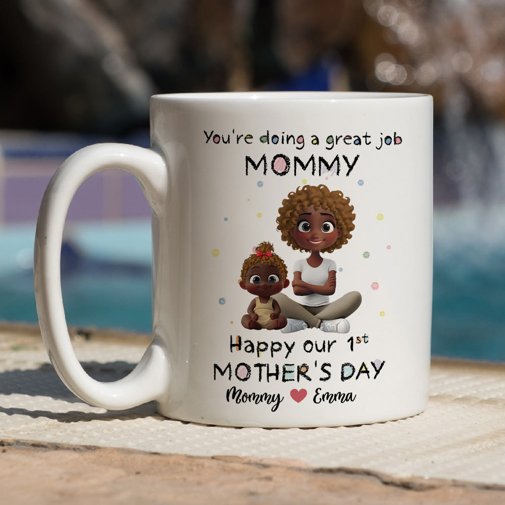 Custom First Mother's Day, Christmas Gift for New Mom • Mommy And Kid - Personalized Coffee Mug