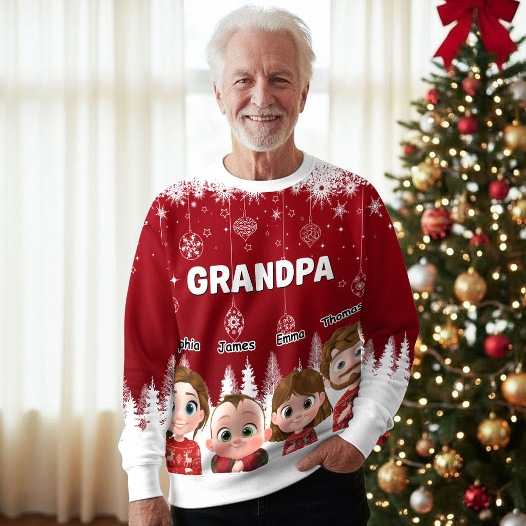 Custom Grandma Christmas Sweatshirt, Gift for Mothers • Merry Moments Grandma - Personalized All-Over-Print Sweatshirt