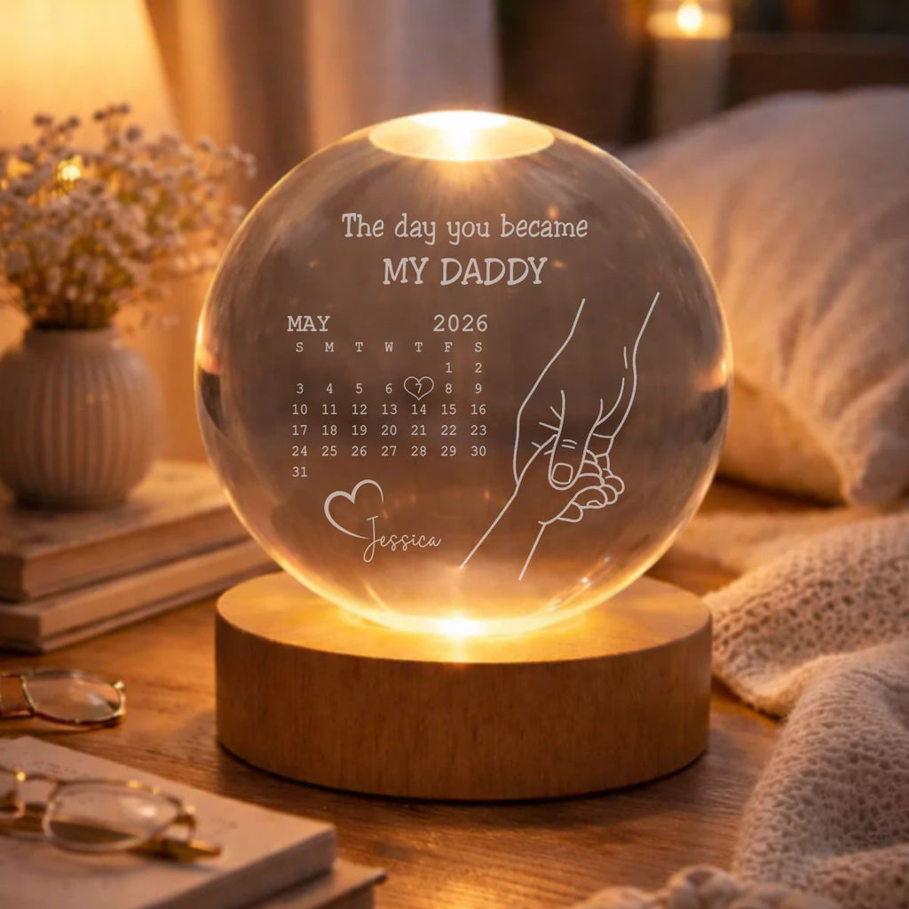 The Day You Became - Personalized Crystal Globe Lamp