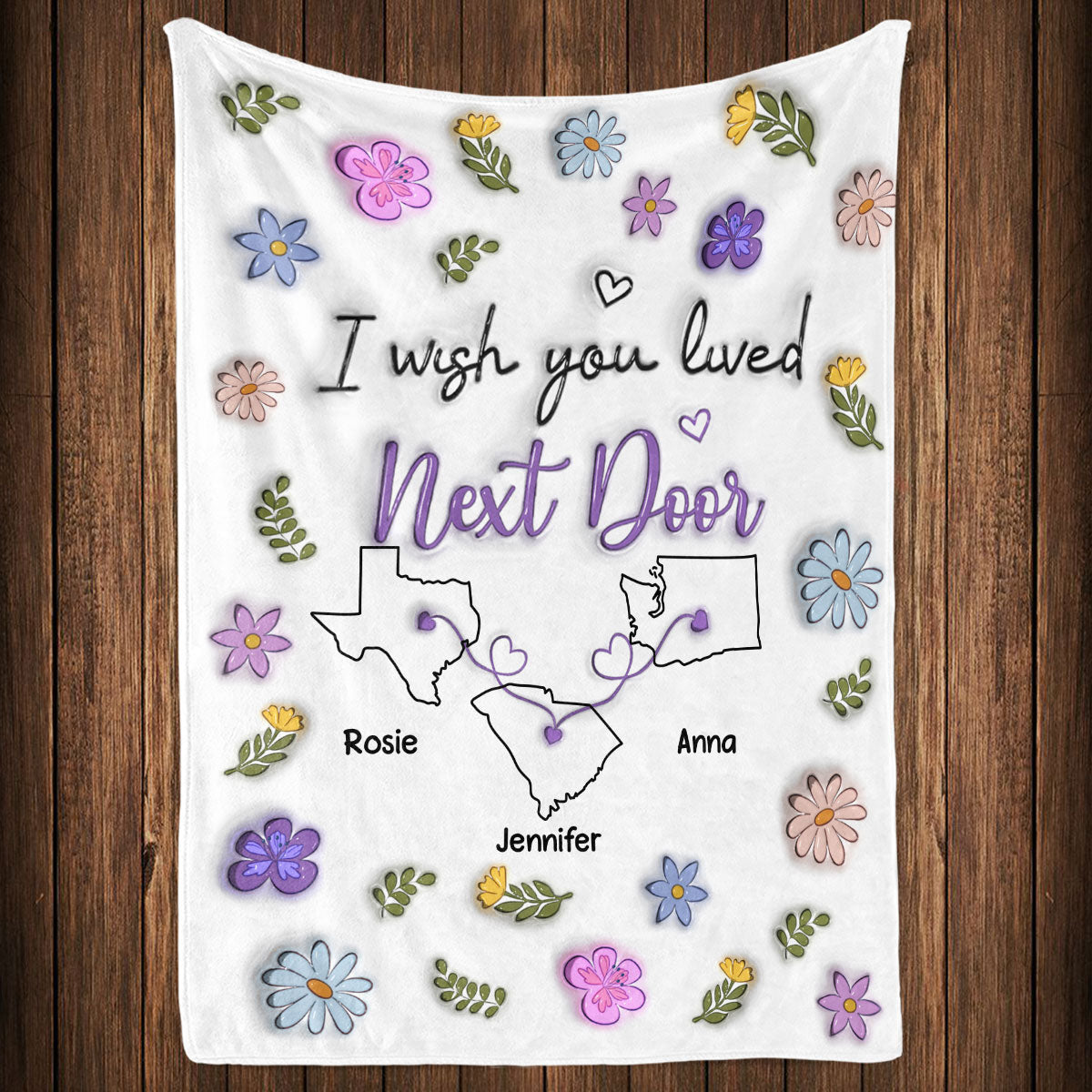 I Wish We Lived Closer - Personalized Fleece Blanket