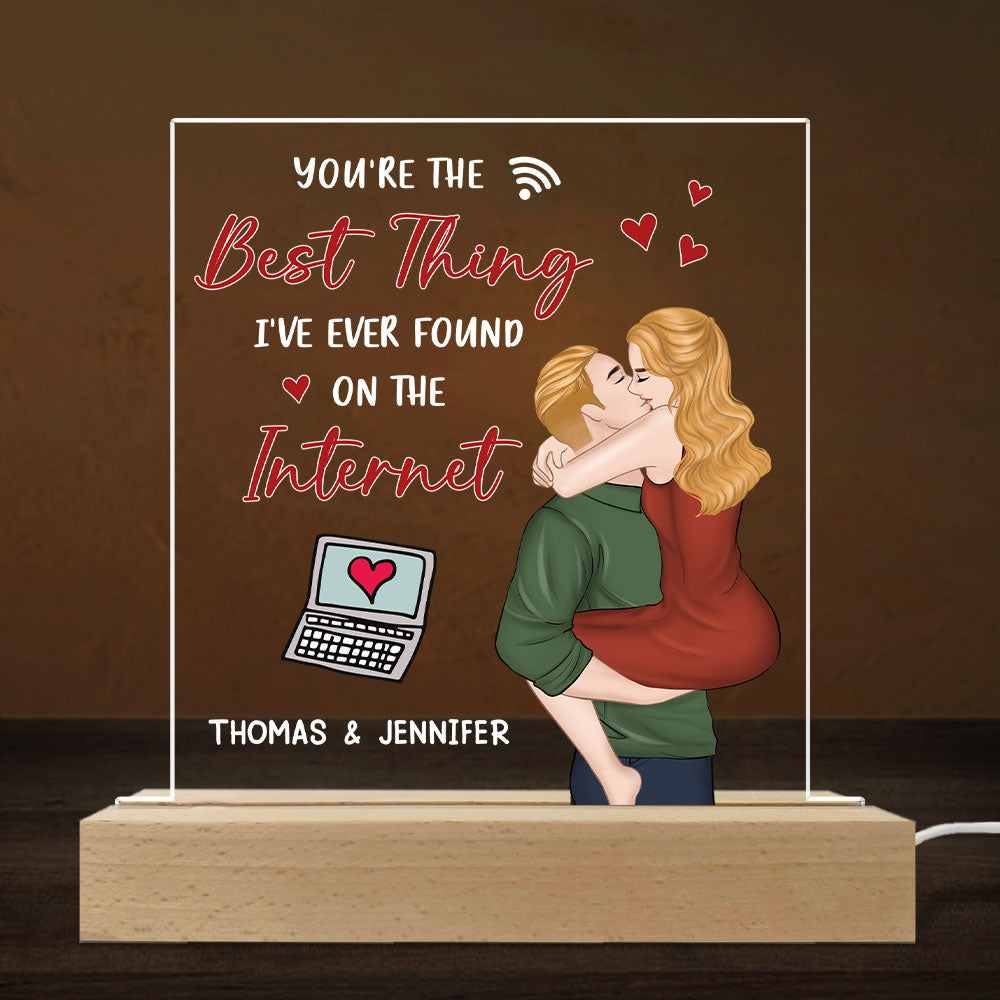 Custom Couple Gift for Anniversary, Valentine's Day, Christmas • The Best Thing I Found - Personalized LED Light