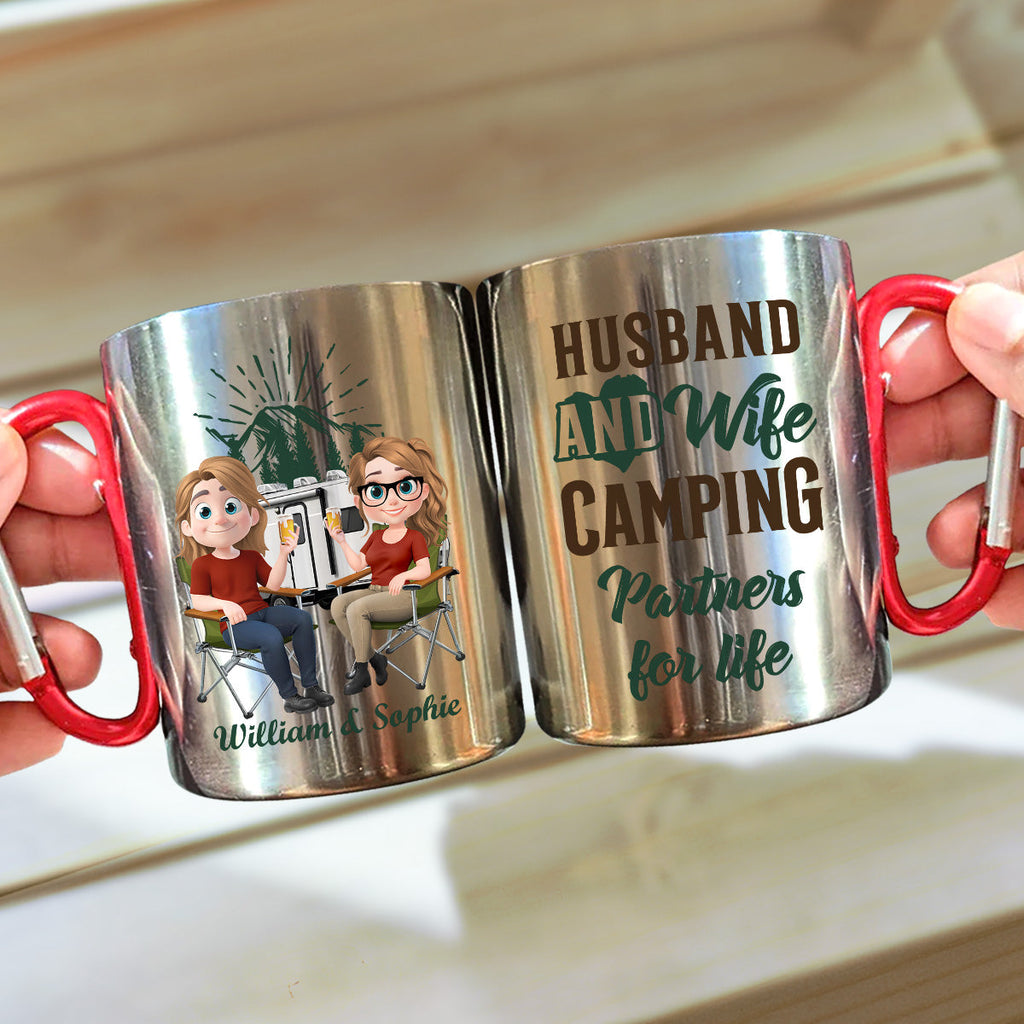 Custom Anniversary Keepsake Gifts For Couple • Husband And Wife - Personalized Carabiner Mug