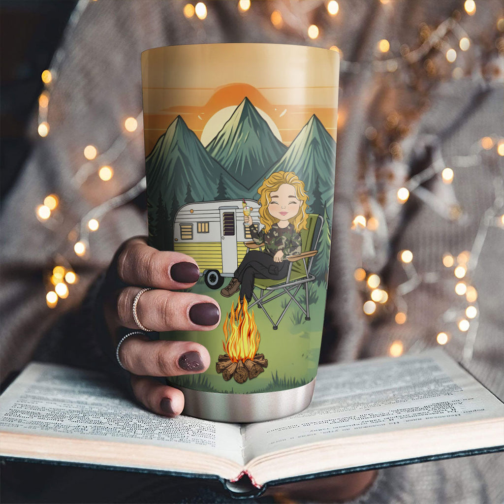 A Wise Woman Once Said And Went Camping - Personalized Tumbler