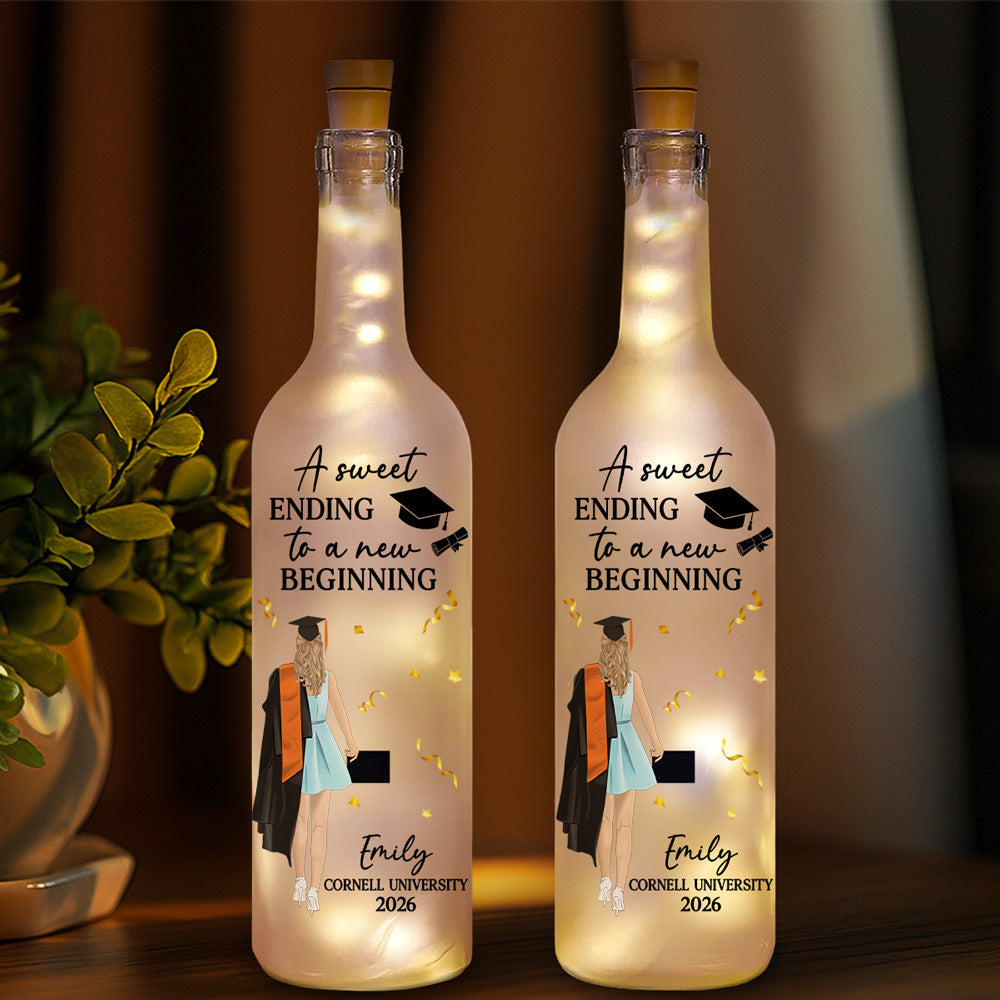 New Begining Graduation Gift - Personalized Bottle Lamp