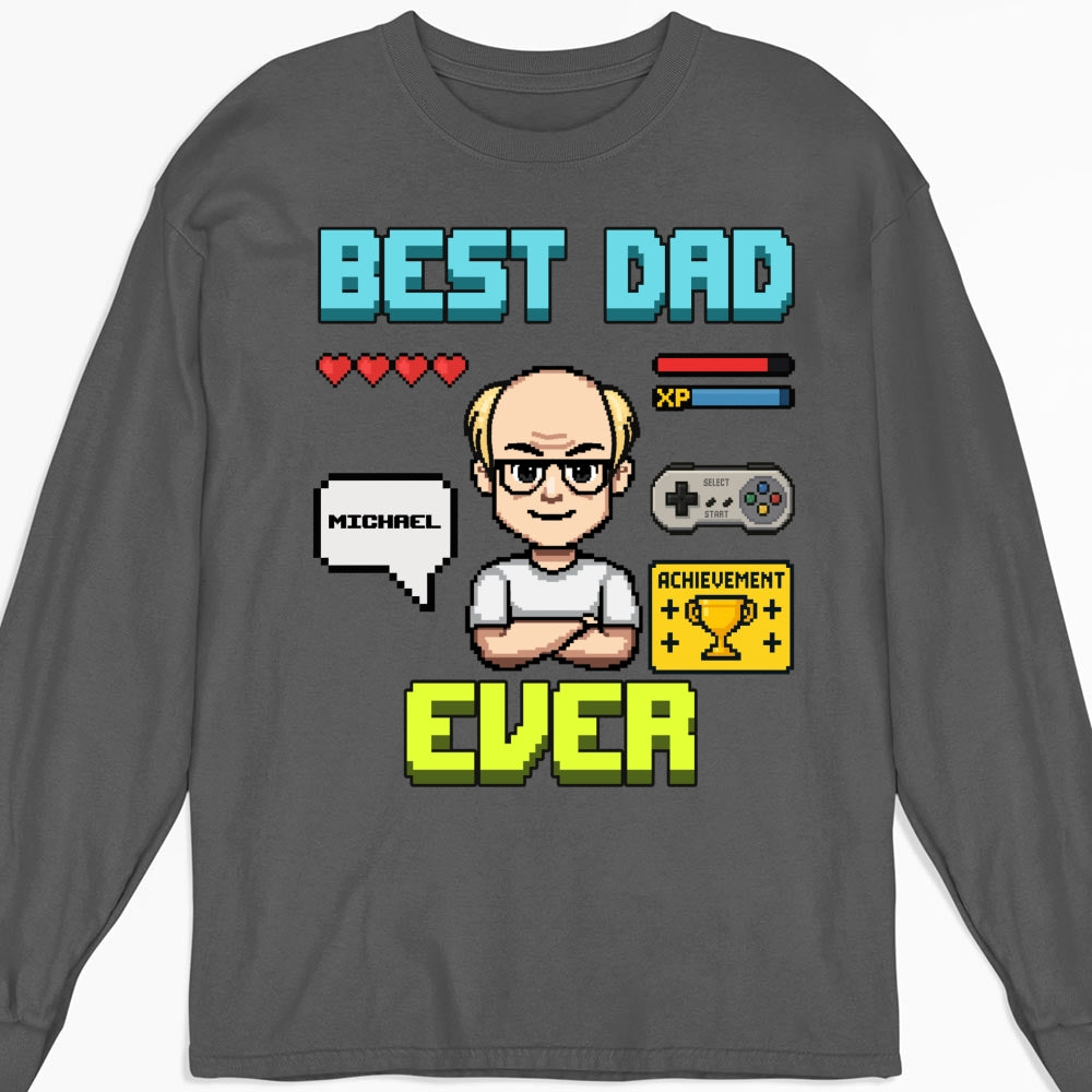 Custom Father's Day, Special Gift for Dad & Grandpa • Gamer Dad Level Up - Personalized Shirt