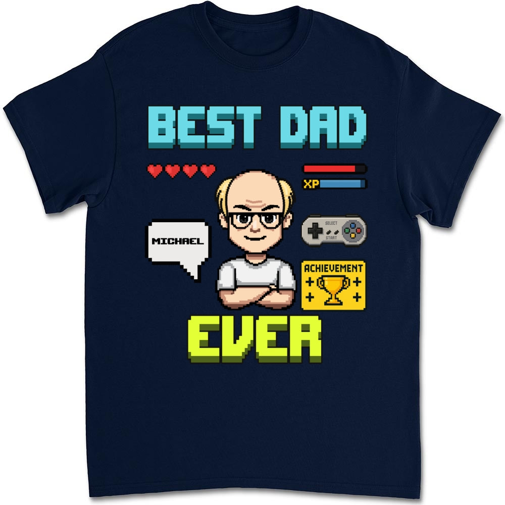 Custom Father's Day, Special Gift for Dad & Grandpa • Gamer Dad Level Up - Personalized Shirt