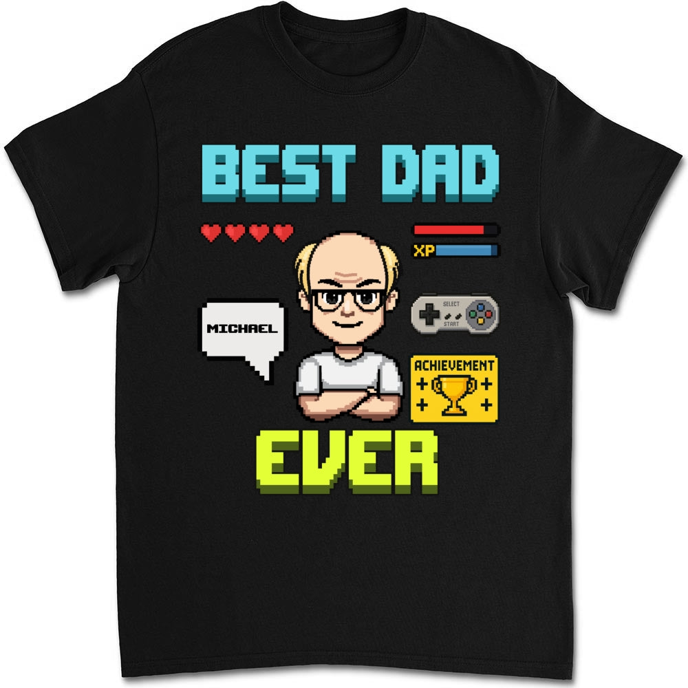 Custom Father's Day, Special Gift for Dad & Grandpa • Gamer Dad Level Up - Personalized Shirt