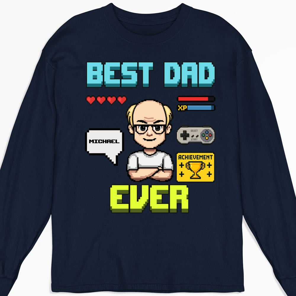 Custom Father's Day, Special Gift for Dad & Grandpa • Gamer Dad Level Up - Personalized Shirt