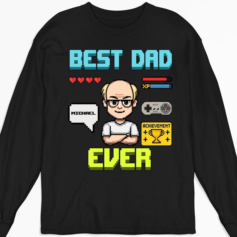 Custom Father's Day, Special Gift for Dad & Grandpa • Gamer Dad Level Up - Personalized Shirt