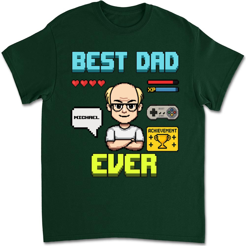 Custom Father's Day, Special Gift for Dad & Grandpa • Gamer Dad Level Up - Personalized Shirt