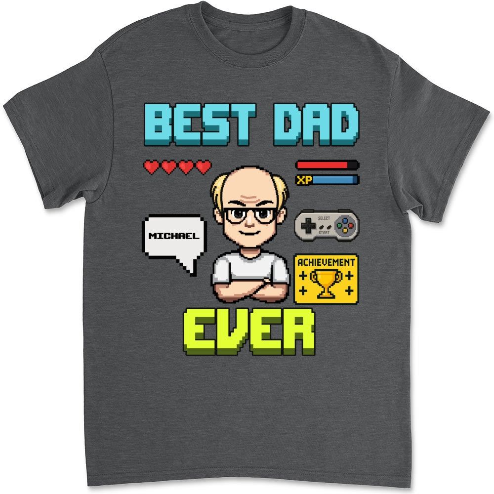Custom Father's Day, Special Gift for Dad & Grandpa • Gamer Dad Level Up - Personalized Shirt
