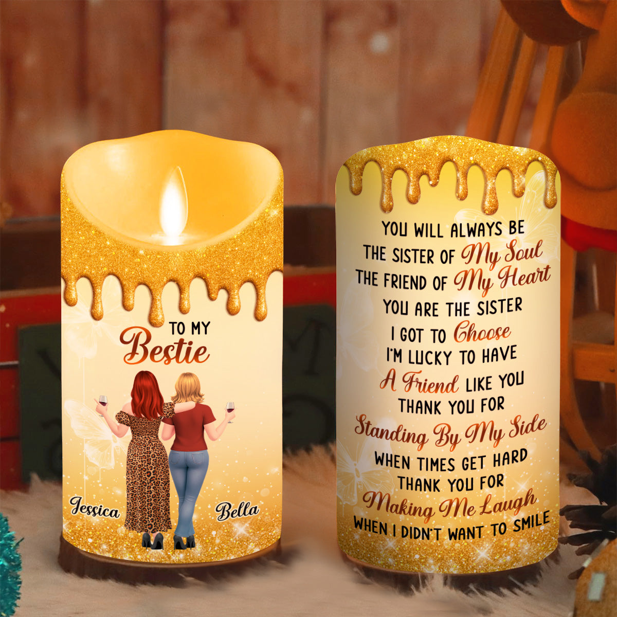 Soul Friend Forever - Personalized 3D Effect LED Candle