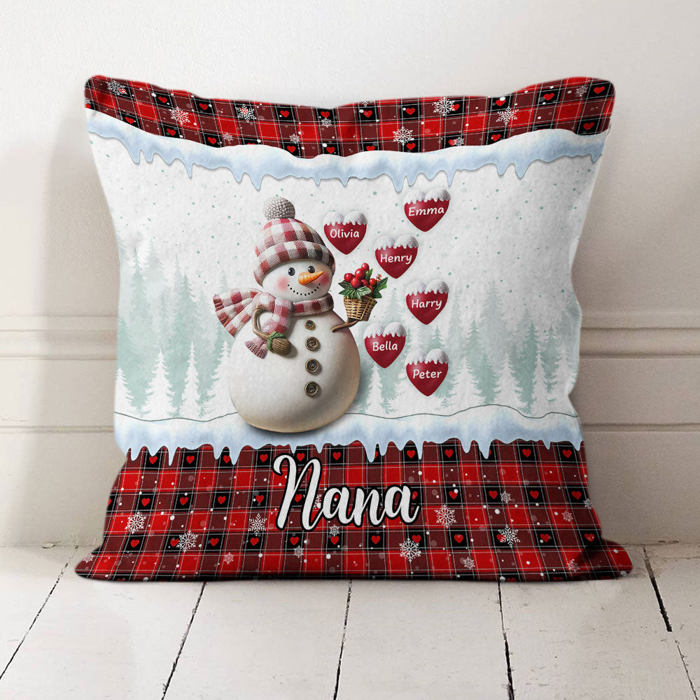Snowman Grandma - Personalized Pillow