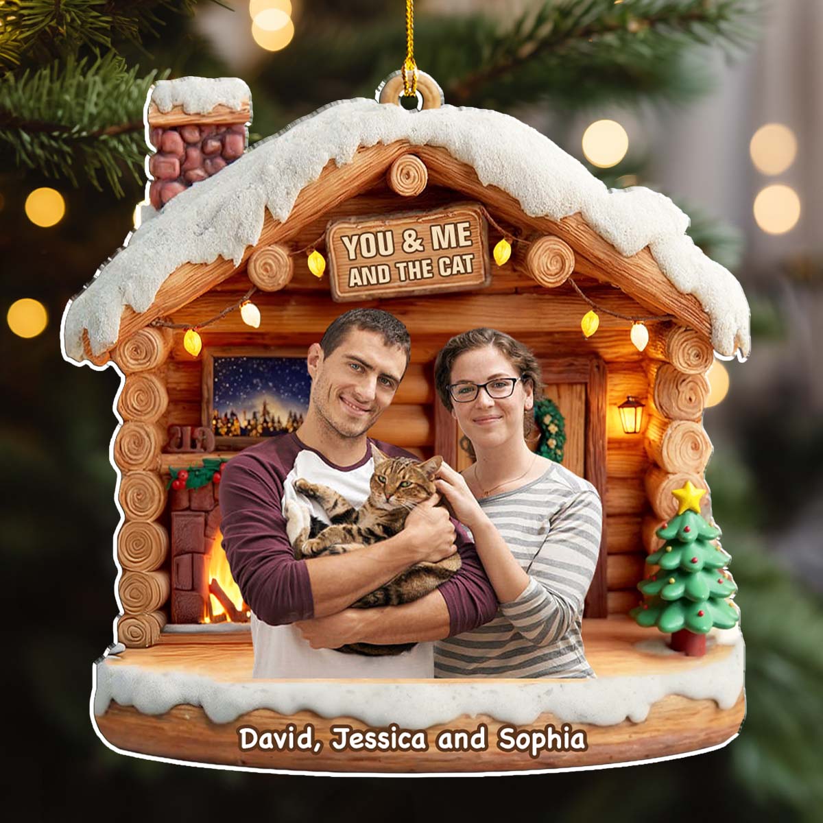 Custom Photo Keepsake Christmas Ornament • Have A Chat Photo - Personalized 3D Effect Acrylic Ornament