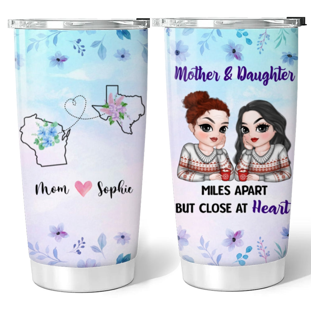 Custom Christmas Birthday Gifts For Mom • Never Apart Mom And Daughter - Personalized Tumbler