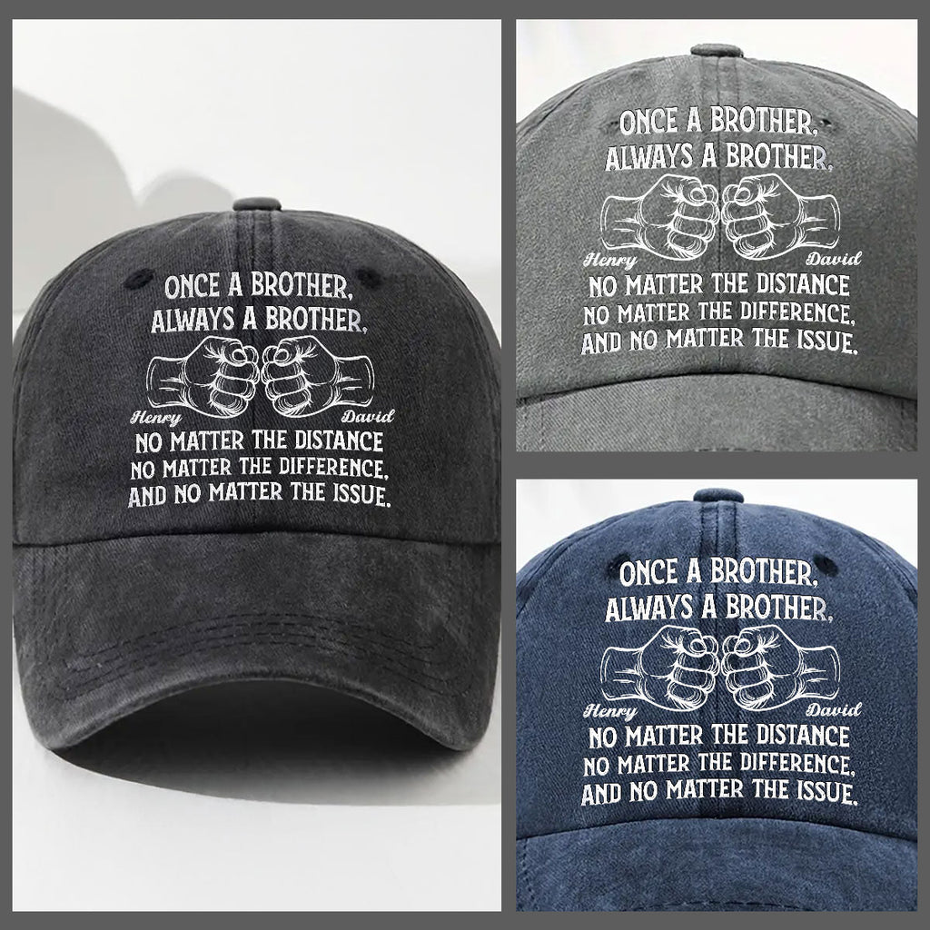 Soulmate Best Friend - Personalized Vintage Washed Denim Cap