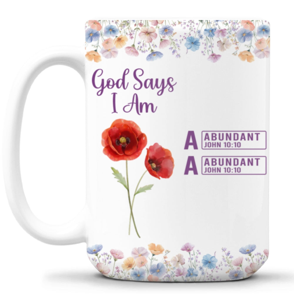 Custom Best Friend, Christmas & Birthday Friendship Keepsake Gift • God Says I Am Name - Personalized Coffee Mug