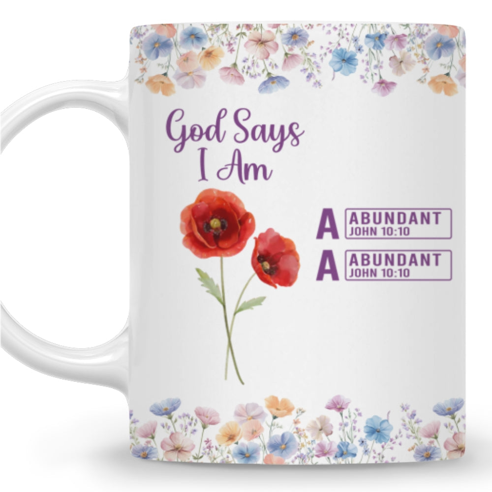 Custom Best Friend, Christmas & Birthday Friendship Keepsake Gift • God Says I Am Name - Personalized Coffee Mug