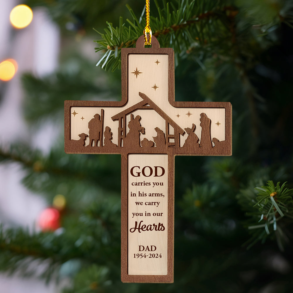Custom Memorial Christmas Ornament, Sympathy Keepsake •  God Called You Home - Personalized Wood Ornament