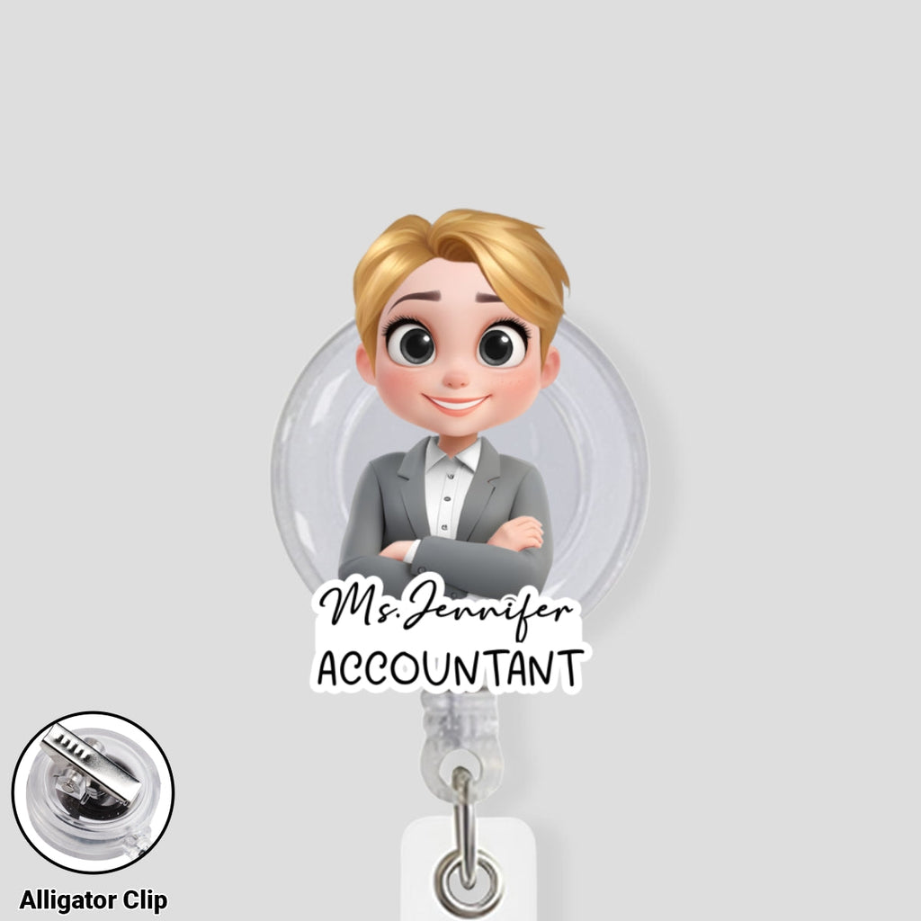 Custom ID Holder Gifts For Coworker, For Boss, Office Gift With Name • Me At Work - Personalized Acrylic Badge Reel