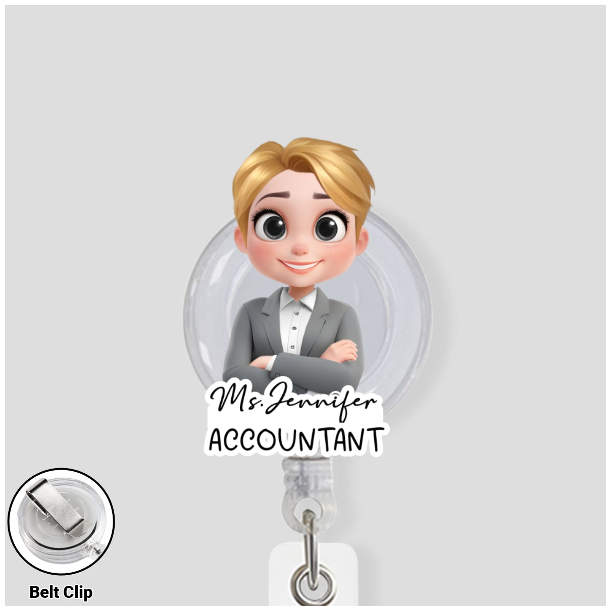 Custom ID Holder Gifts For Coworker, For Boss, Office Gift With Name • Me At Work - Personalized Acrylic Badge Reel