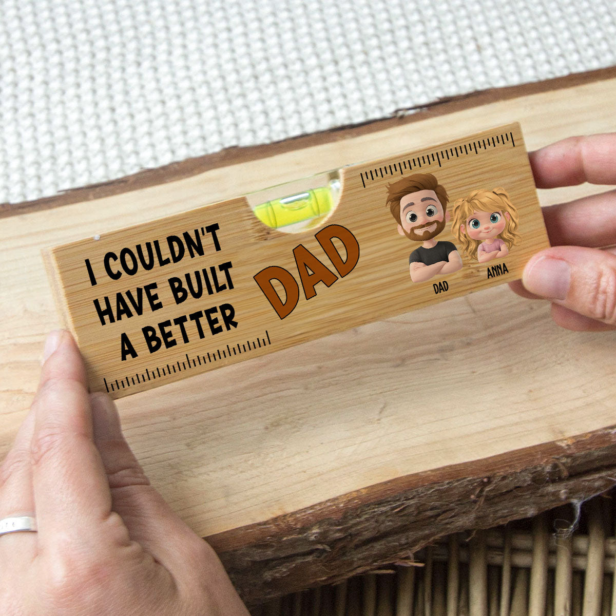 Could Not Have Built A Better Dad - Personalized Wooden Spirit Level Bottle Opener