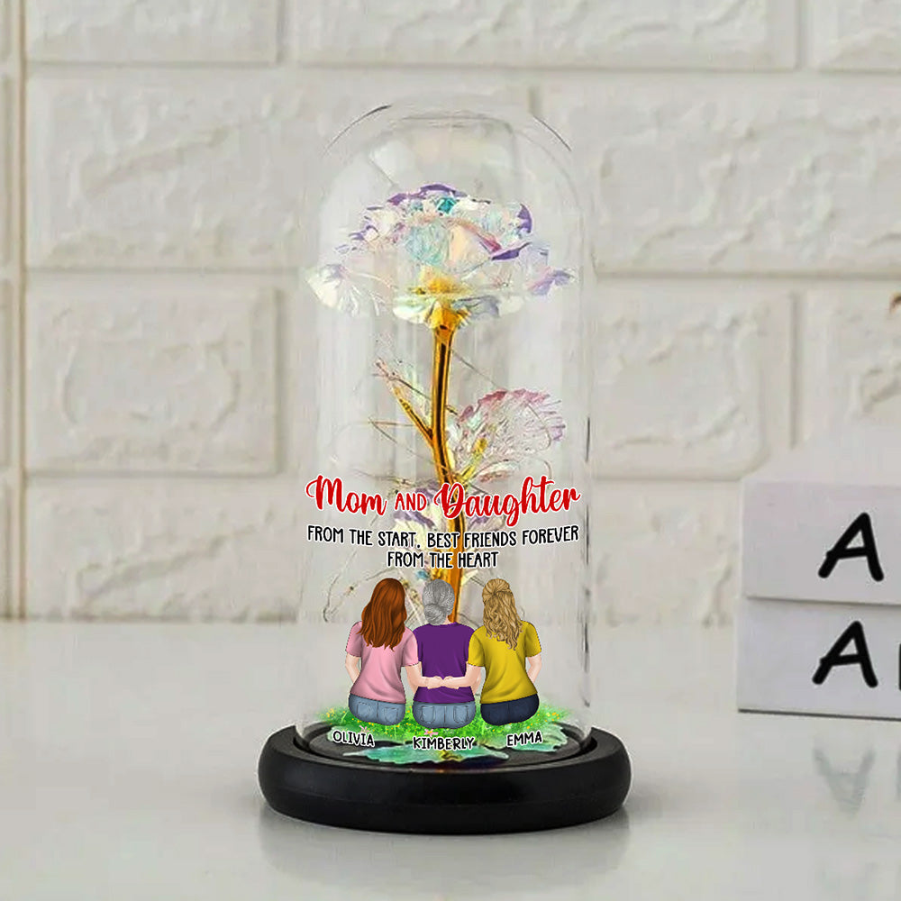 Mother And Daughters - Personalized Sparkly Rose