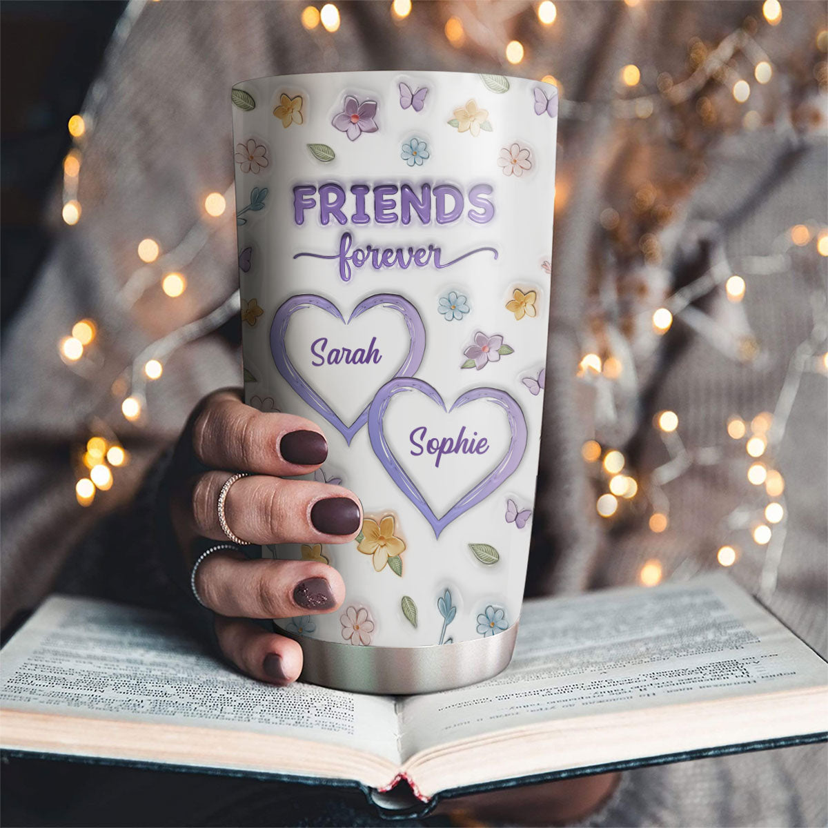 Custom Christmas Birthday Gifts For Best Friend • Besties Forever Version 4 - Personalized 3D Inflated Effect Tumbler