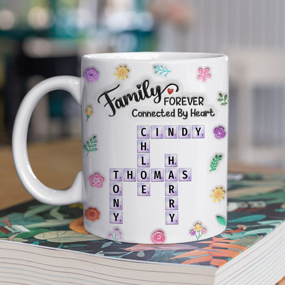 Custom Best Friend, Christmas & Birthday Friendship Keepsake Gift • Sister Connect By Heart Forever - Personalized 3D Inflated Effect Coffee Mug