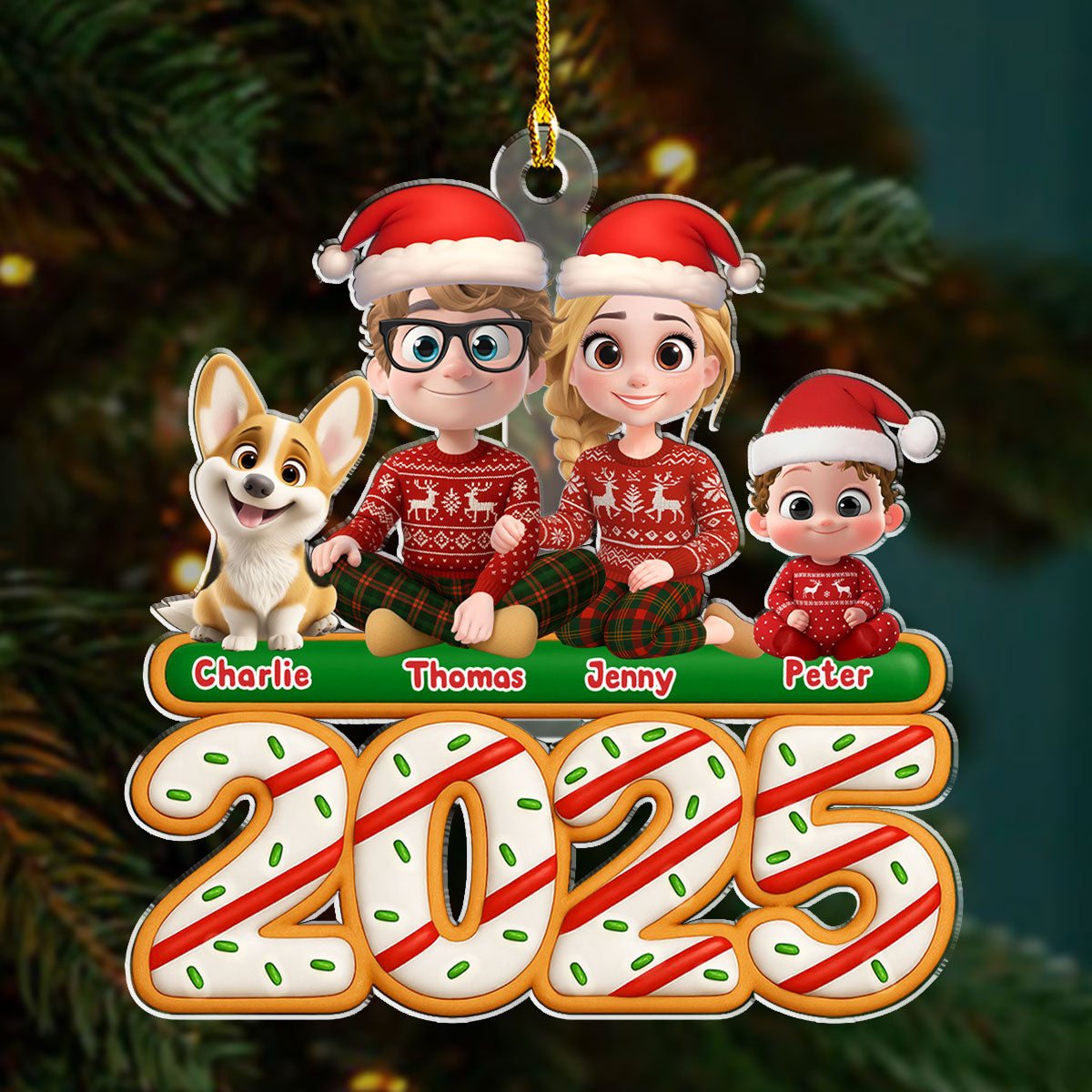 Custom Family Ornament, Christmas Gift for Family Members •  We And Our Kids Tree Cake - Personalized Acrylic Ornament