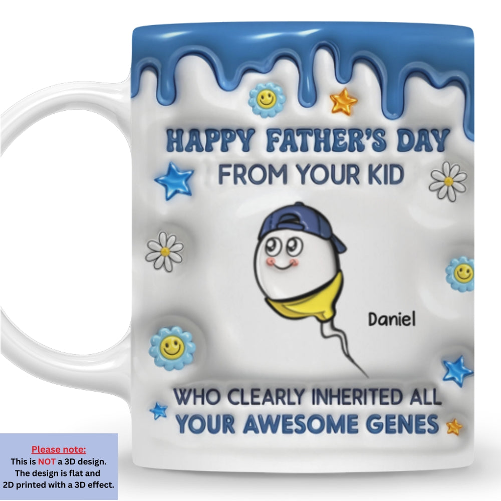 Custom Father's Day, Special Gift for Dad & Grandpa • Thanks Dad For Great Genes - Personalized 3D Inflated Effect Mug