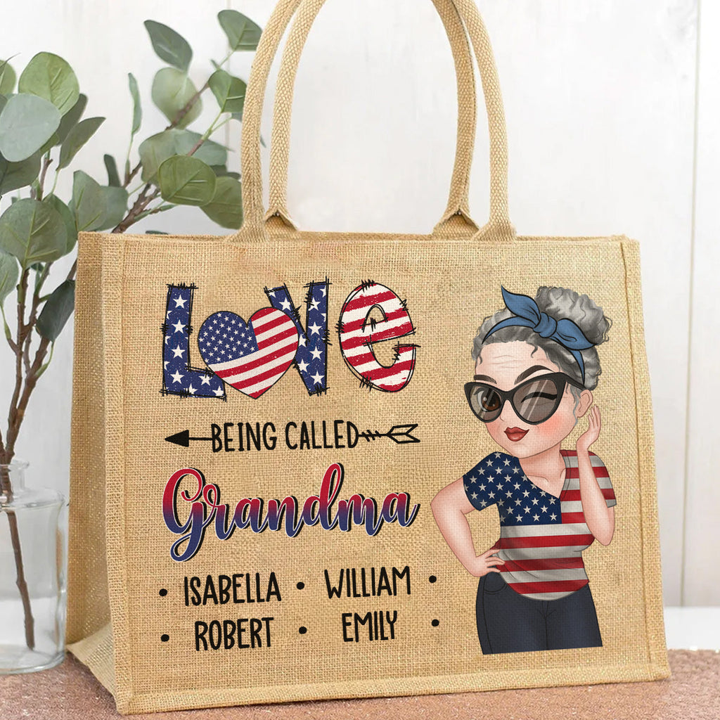 Grandma - Personalized Jute Tote Bag
