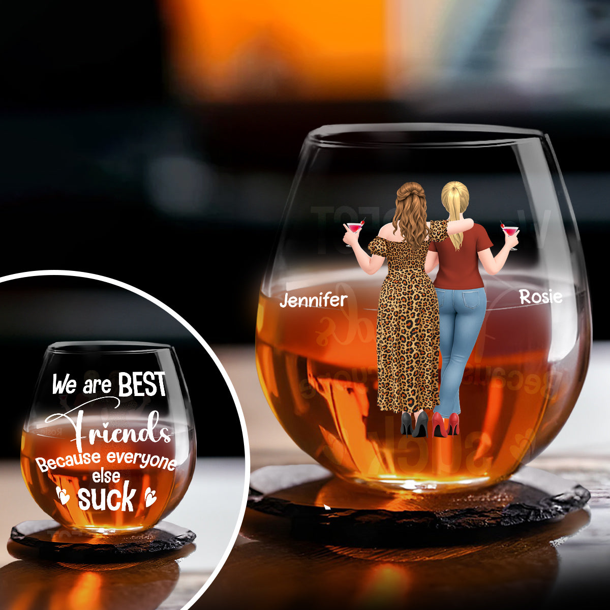 We Are Best Friends And No One Else - Personalized Wine Glass