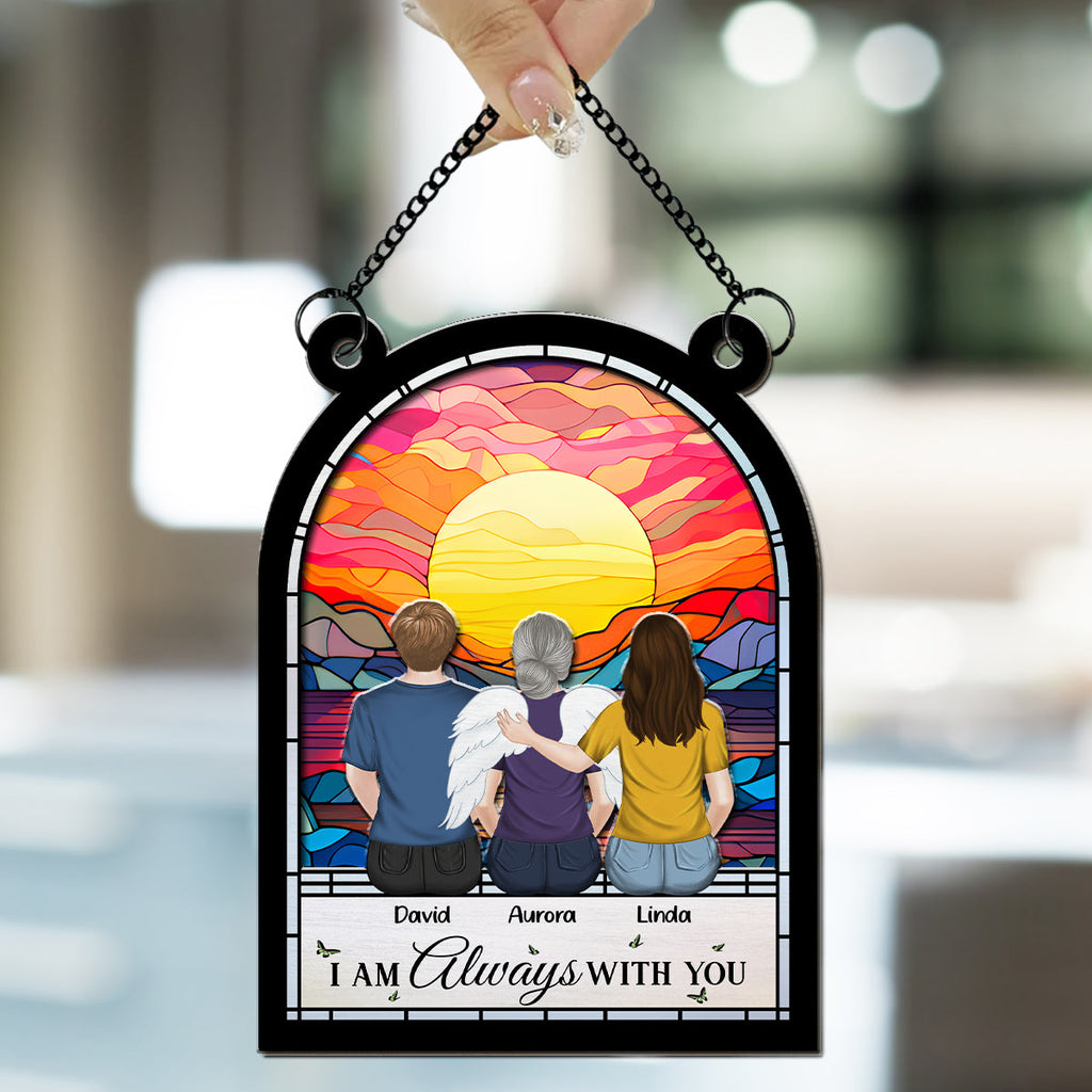 Custom Family Name Hanging Decor, Christmas Birthday Gift •  Forever In My Heart - Personalized Suncatcher