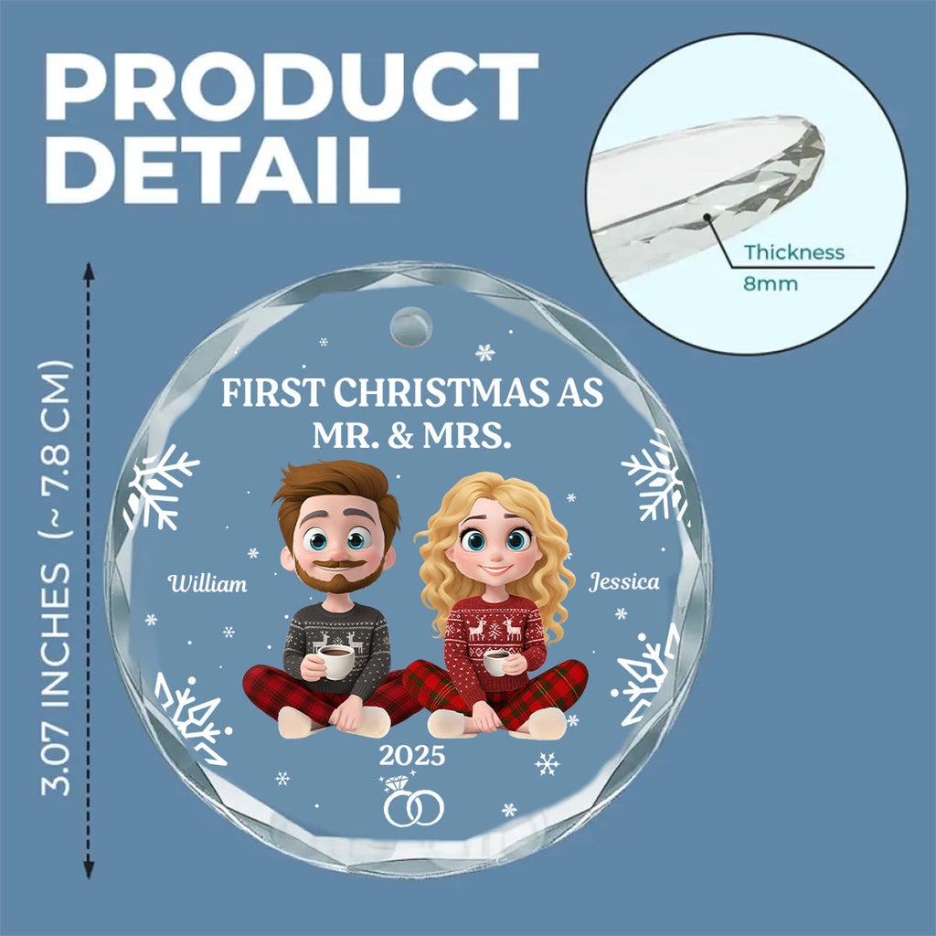 Custom Keepsake Christmas Ornament •  The Year Our Story Began - Personalized Glass Ornament