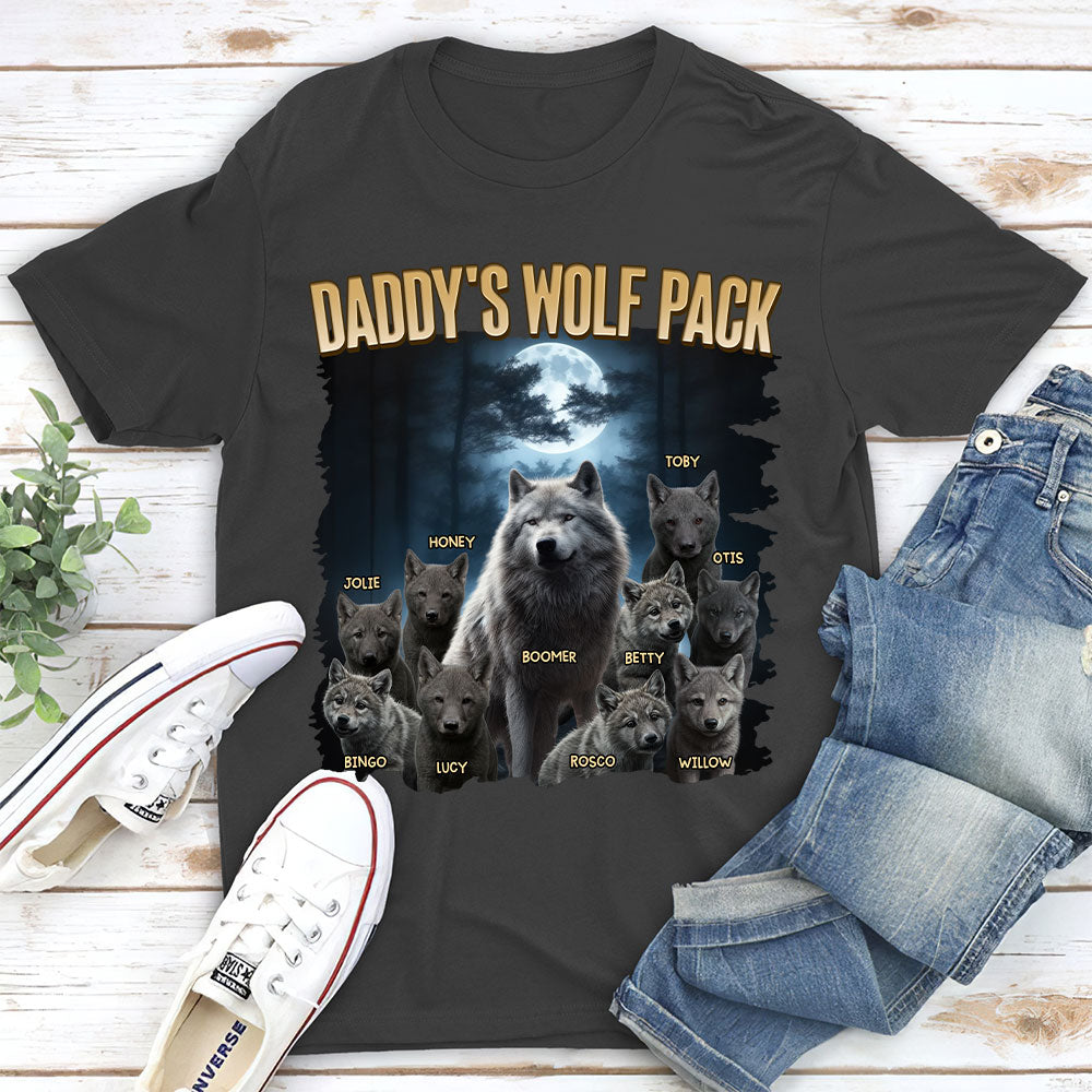 Custom Father's Day, Special Gift for Dad & Grandpa • Dad Wolf Pack - Personalized Shirt