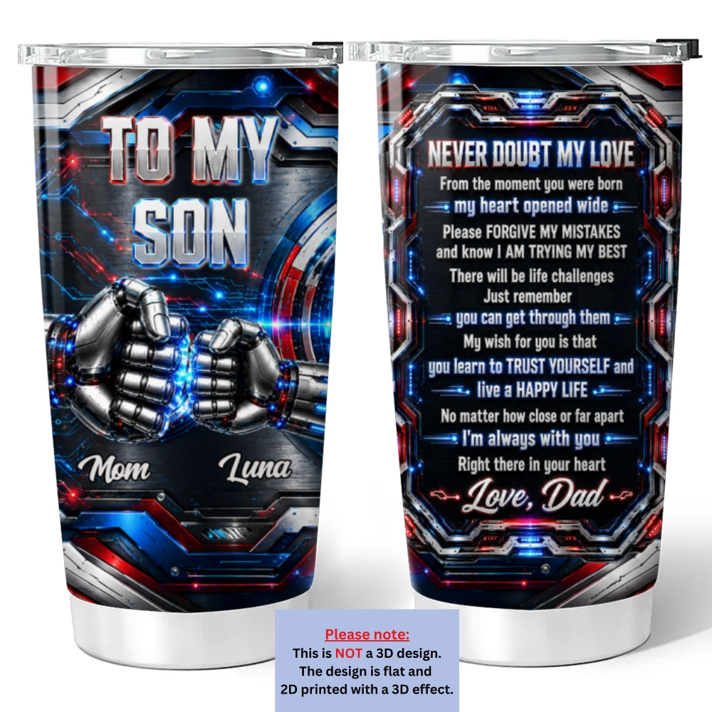 Custom Christmas Birthday Gifts For Children • Right There In Your Heart - Personalized 3D Effect Tumbler