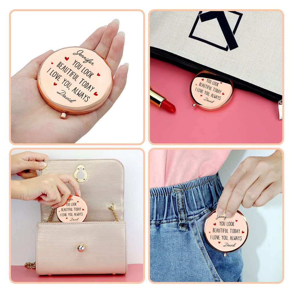 You Look Beautiful Today - Personalized Compact Mirror
