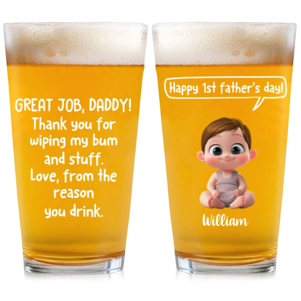 Great Job Daddy - Personalized Beer Glass