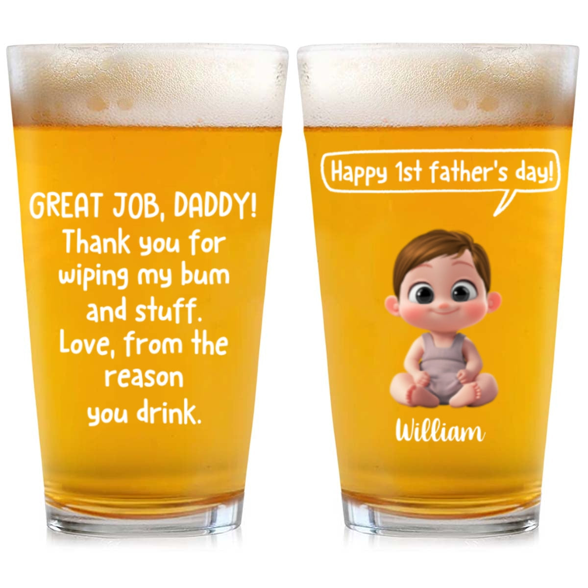 Great Job Daddy - Personalized Beer Glass