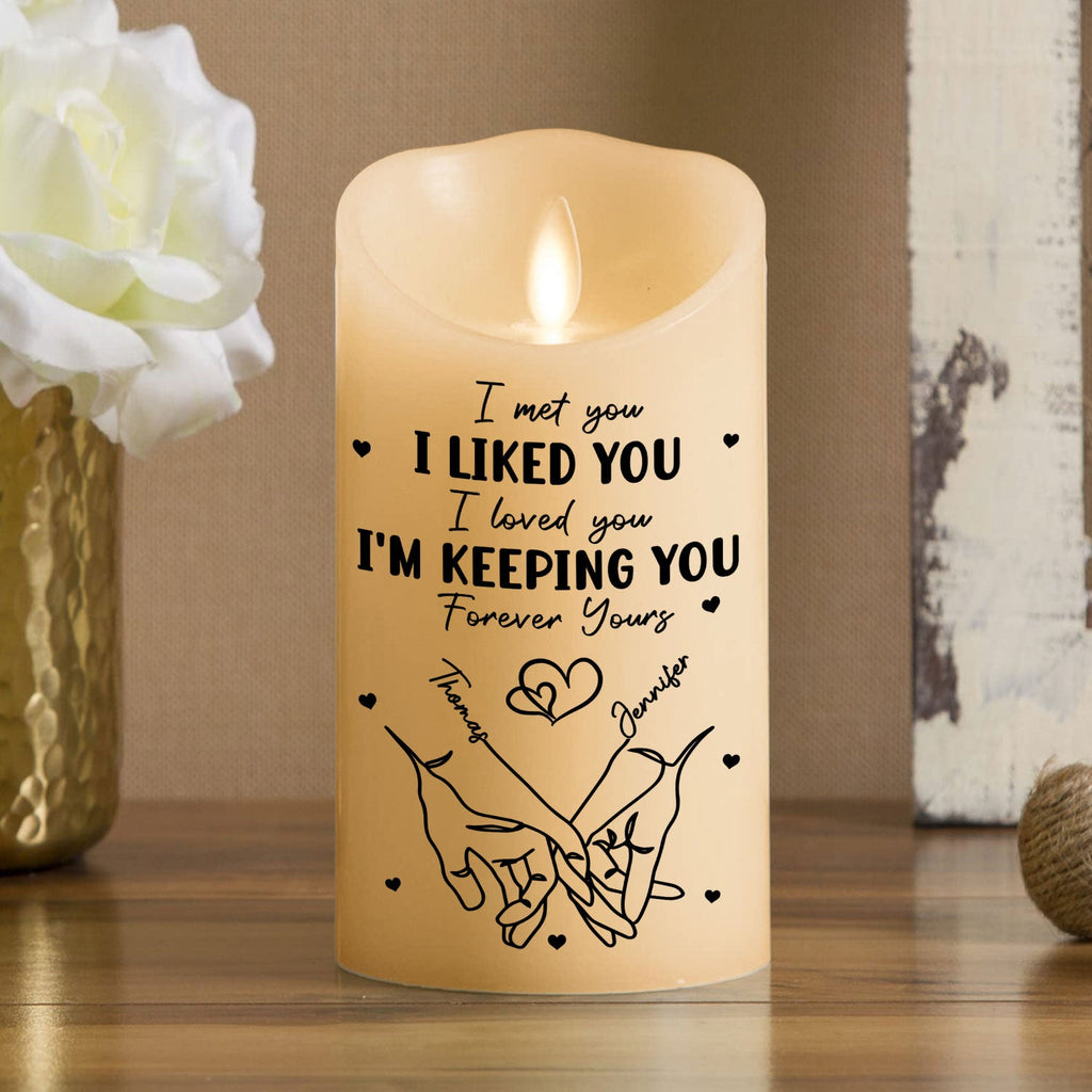 I Met You - Personalized LED Candle