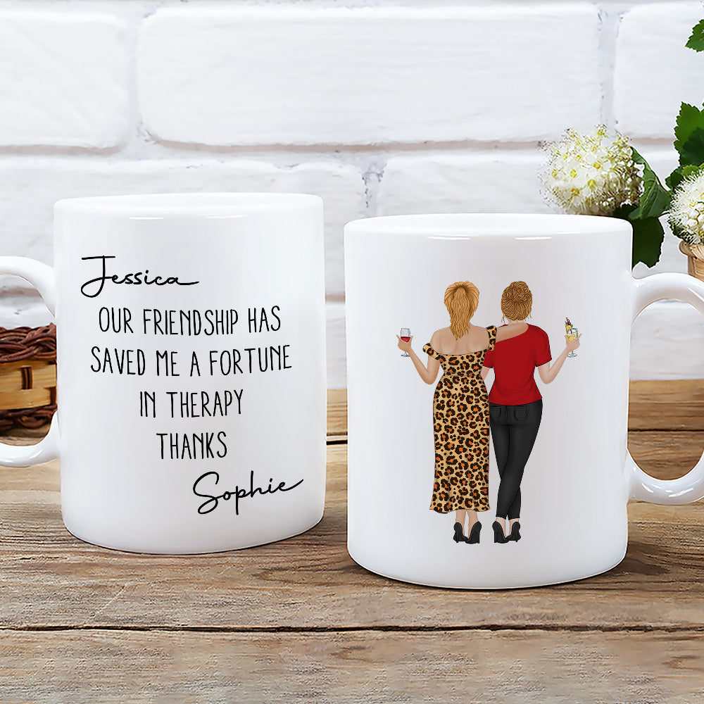 Custom Best Friend, Christmas & Birthday Friendship Keepsake Gift • Save Me A Fortune - Personalized Coffee Mug