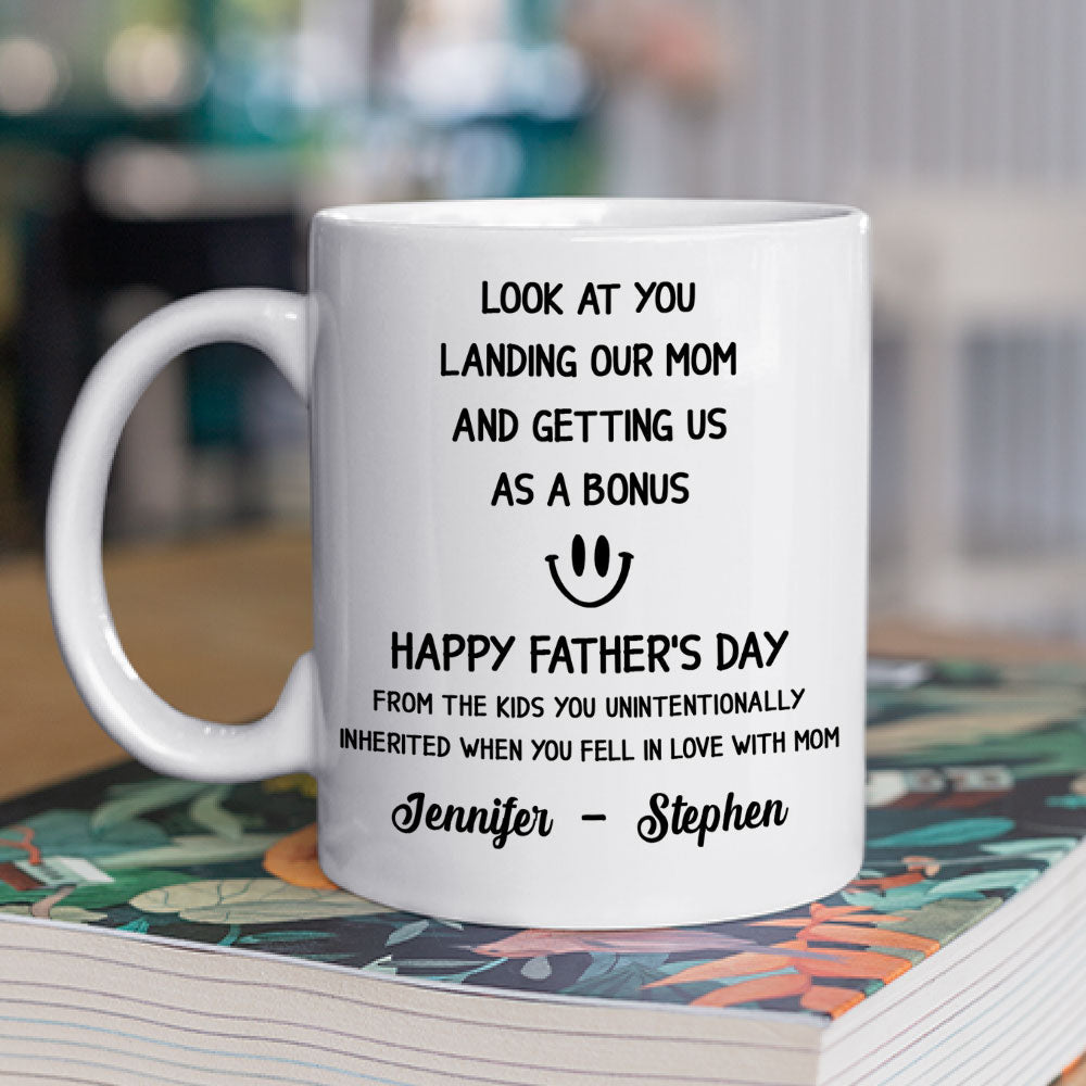 Custom Father's Day, Special Gift for Dad & Grandpa • Look At You - Personalized Coffee Mug