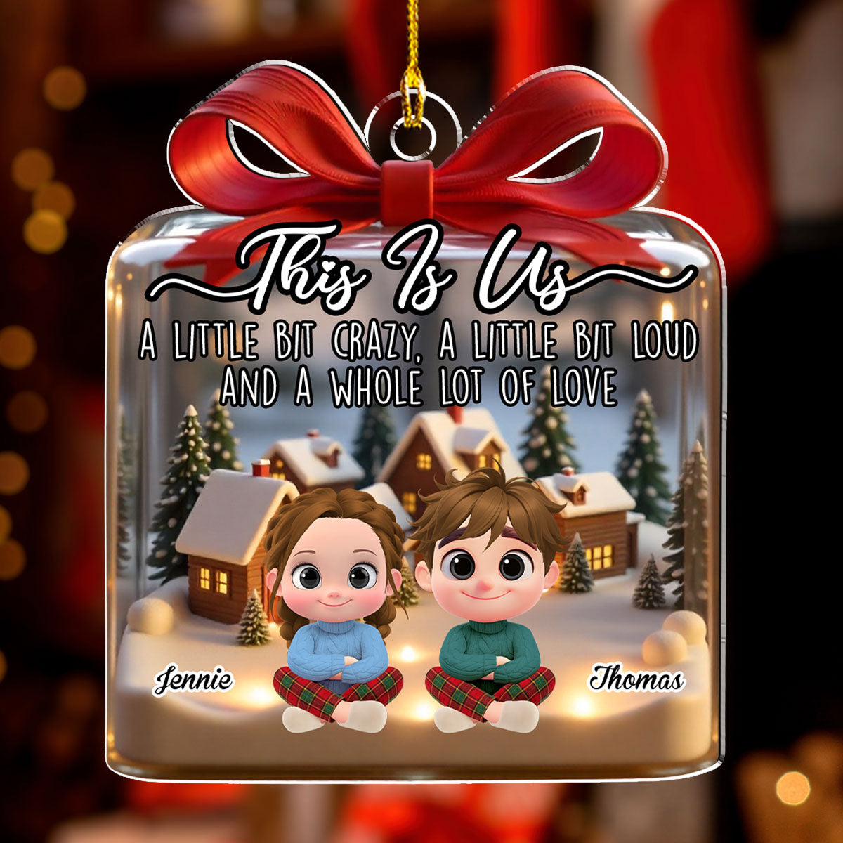 Custom Brothers & Sisters Christmas Ornament •  This Is Us Together - Personalized Acrylic Ornament