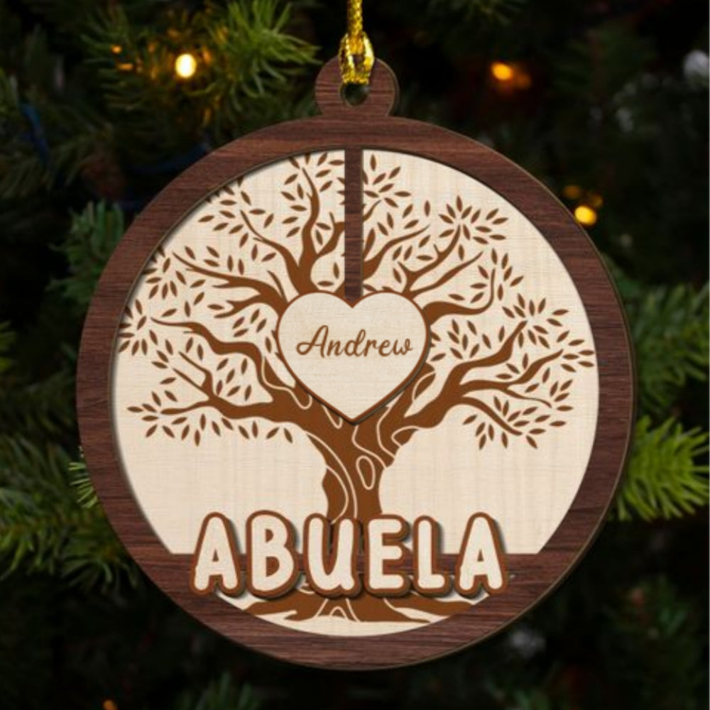 Custom Family Ornament, Christmas Gift for Family Members •  Blessed To Be Called Grandma - Personalized 2-layered Wood Ornament